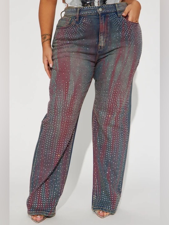 Fashion Nova Denim - Fashion Nova Daydreaming Embellished Jeans NWT Plus 16 🔥🔥🔥
